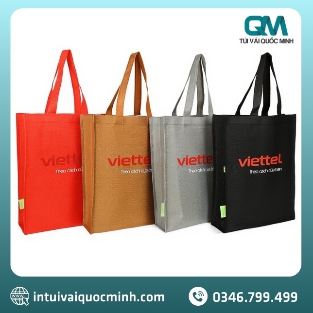 túi vải không dệt in logo viettel