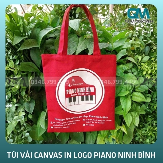 Đơn vị sản xuất túi vải canvas in logo Piano Ninh Bình giá sỉ giao nhanh
