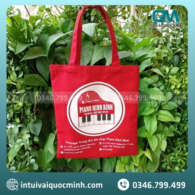 Đơn vị sản xuất túi vải canvas in logo Piano Ninh Bình giá sỉ giao nhanh