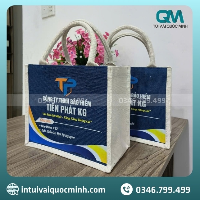 Hình ảnh thực tế túi vải đay - linen Bảo Hiểm Tiến Phát KG do Quốc Minh thiết kế