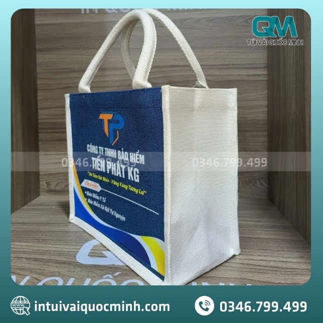 Hình ảnh thực tế túi vải đay - linen Bảo Hiểm Tiến Phát KG do Quốc Minh thiết kế