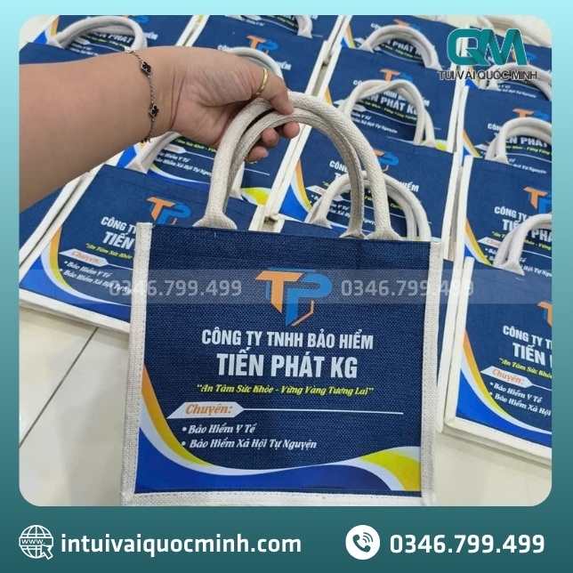 Hình ảnh thực tế túi vải đay - linen Bảo Hiểm Tiến Phát KG do Quốc Minh thiết kế