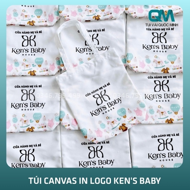 Thông tin túi canvas in logo Ken's Baby House