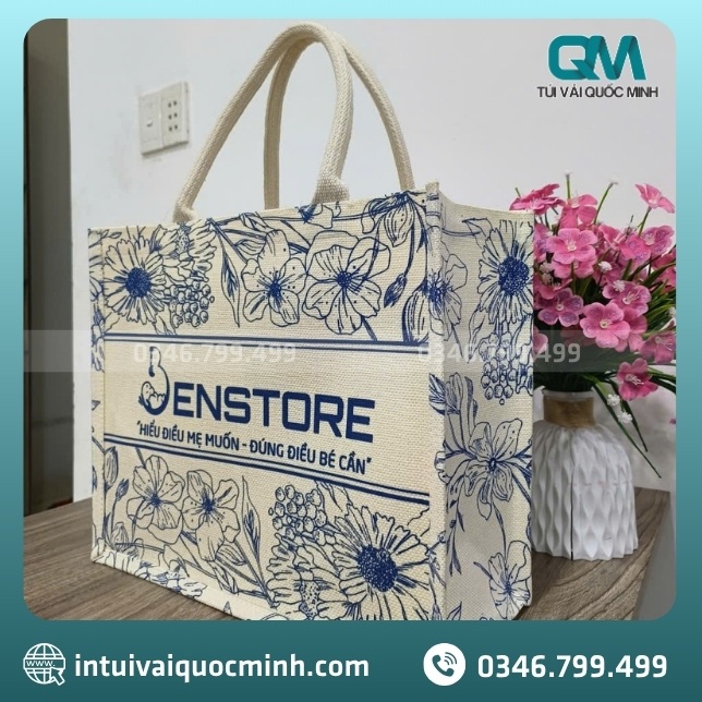 Ứng dụng của túi vải Linen in logo Benstore