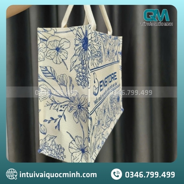Ứng dụng của túi vải Linen in logo Benstore