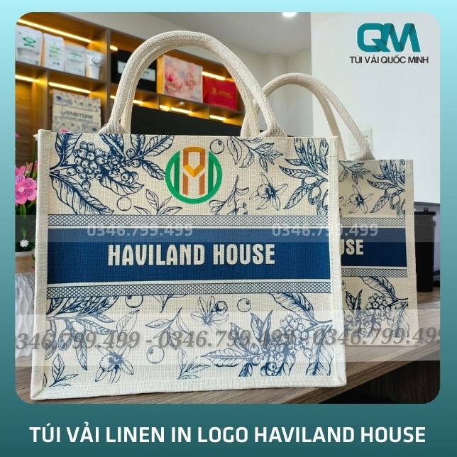 Giới thiệu túi vải Linen in logo Haviland House