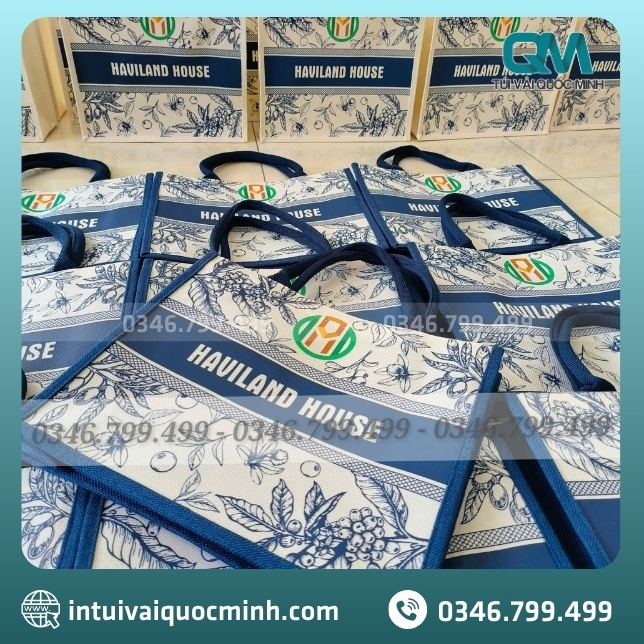 Ứng dụng của túi vải Linen in logo Haviland House