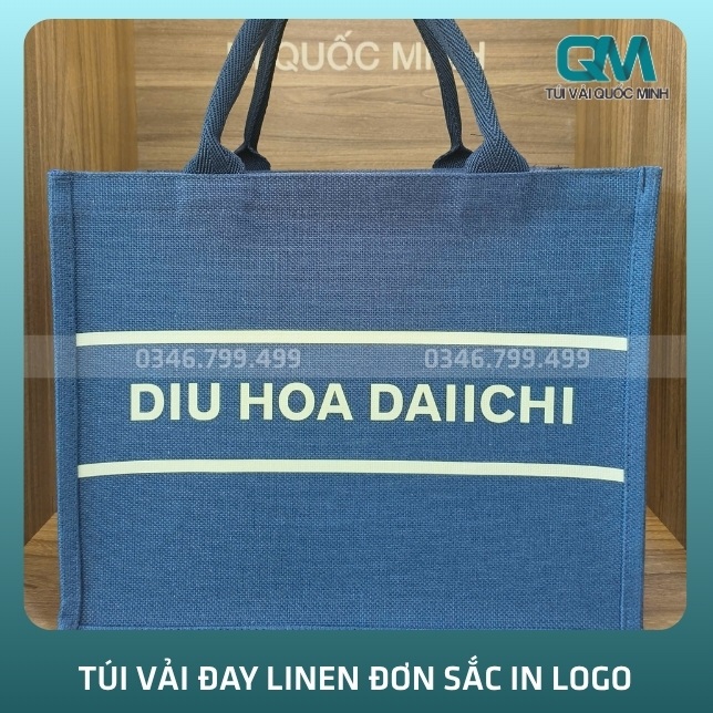 Tổng quan về túi vải đay Linen đơn sắc in logo