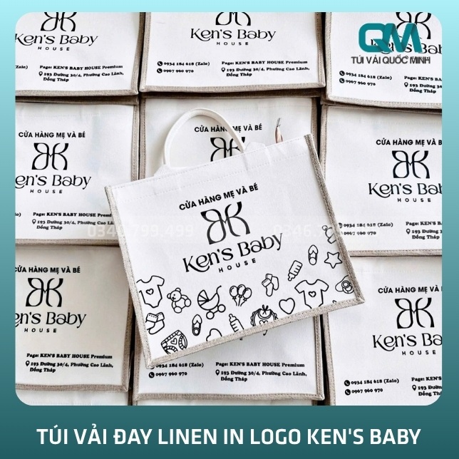 Thông tin về túi vải đay Linen in logo Ken's Baby House