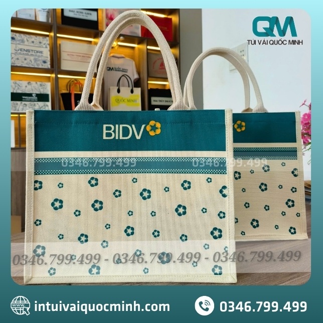 Xưởng sản xuất túi vải đay in logo ngân hàng BIDV mẫu mới giá sỉ giao nhanh