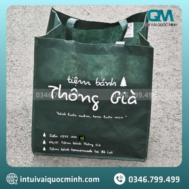Một số mẫu túi vải không dệt in logo tiệm bánh nổi bật mà Quốc Minh đã sản xuất