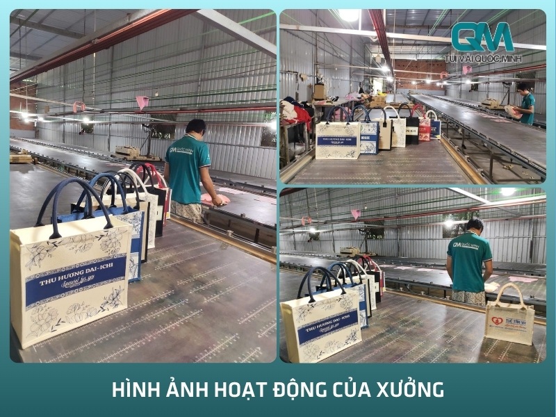 Hình ảnh hoạt động của xưởng In Túi Vải Quốc Minh