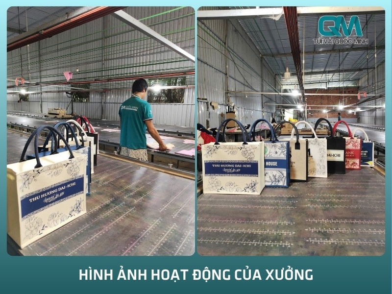 Hình ảnh hoạt động của xưởng In Túi Vải Quốc Minh