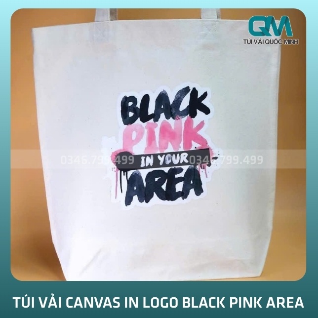 Túi vải canvas in logo BLACK PINK AREA có đặc điểm gì?
