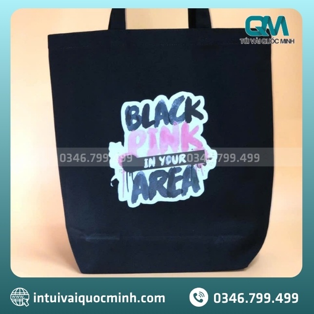 Ứng dụng của túi vải canvas in logo BLACK PINK AREA