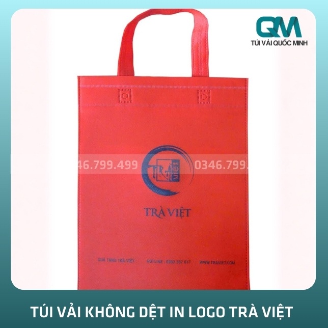 Xưởng sản xuất túi vải không dệt in logo TRÀ VIỆT theo yêu cầu tại TPHCM