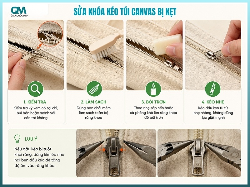Sửa khóa kéo bị kẹt