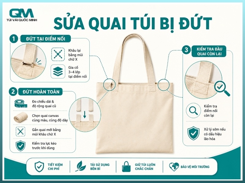 Sửa quai túi bị đứt