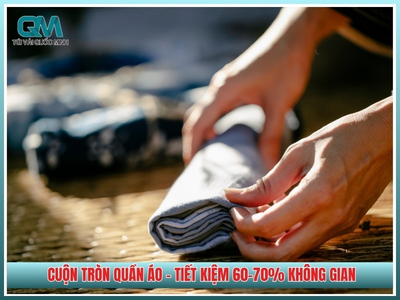 Cuộn tròn quần áo - tiết kiệm 60-70% không gian