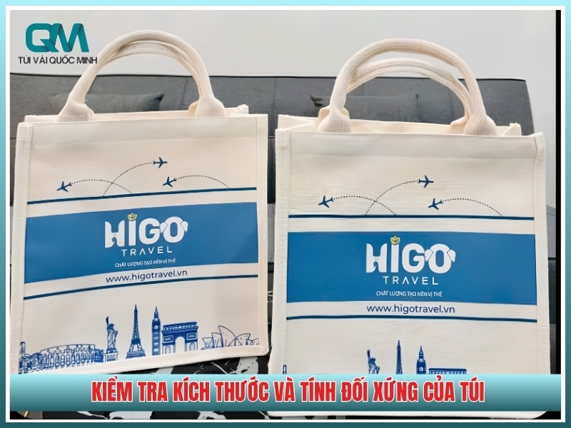 Kiểm tra kích thước và tính đối xứng của túi