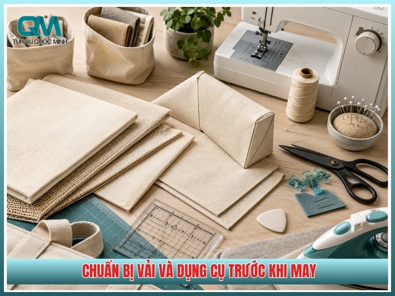 Chuẩn bị vải và dụng cụ trước khi may