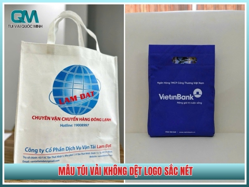 MẪU túi vải không dệt logo sắc nét