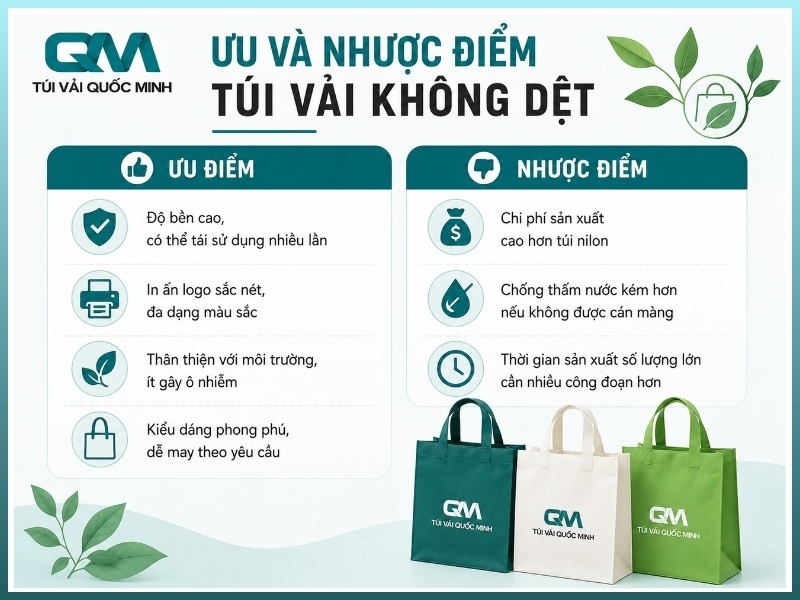 Ưu và nhược điểm túi vải không dệt