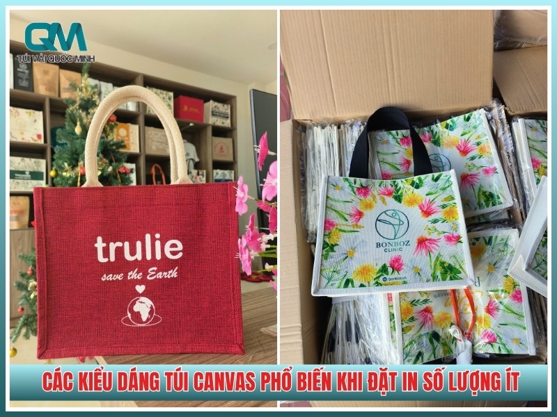 các kiểu dáng túi canvas phổ biến khi đặt in số lượng ít