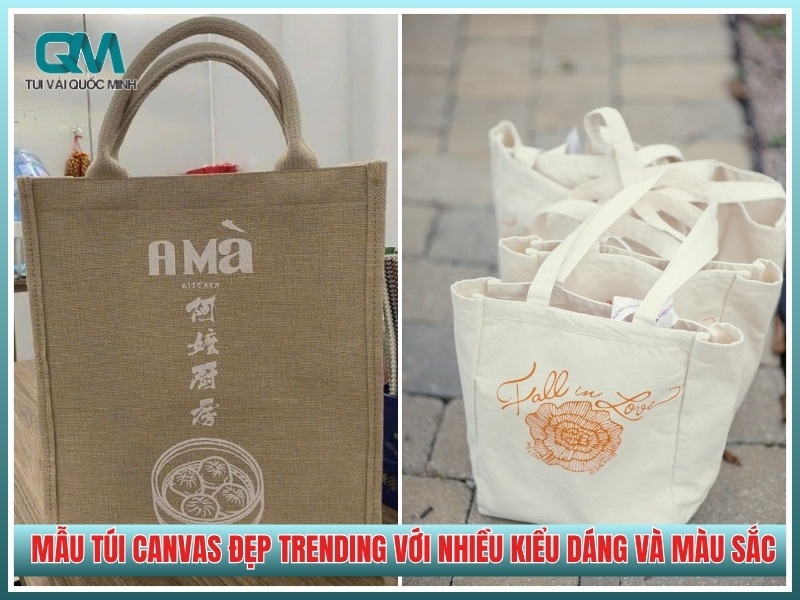 các mẫu túi canvas đẹp trending với nhiều kiểu dáng và màu sắc