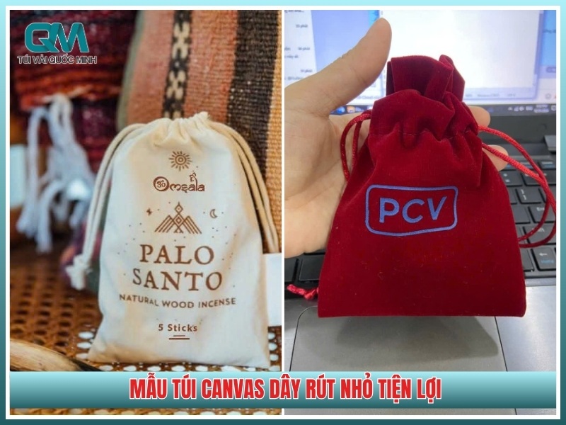 mẫu túi canvas dây rút nhỏ tiện lợi