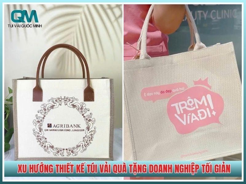 các mẫu xu hướng thiết kế túi vải quà tặng doanh nghiệp phong cách tối giản