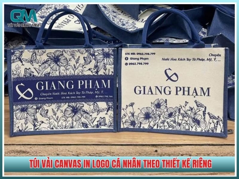 túi vải canvas in logo cá nhân hóa theo thiết kế riêng cho doanh nghiệp