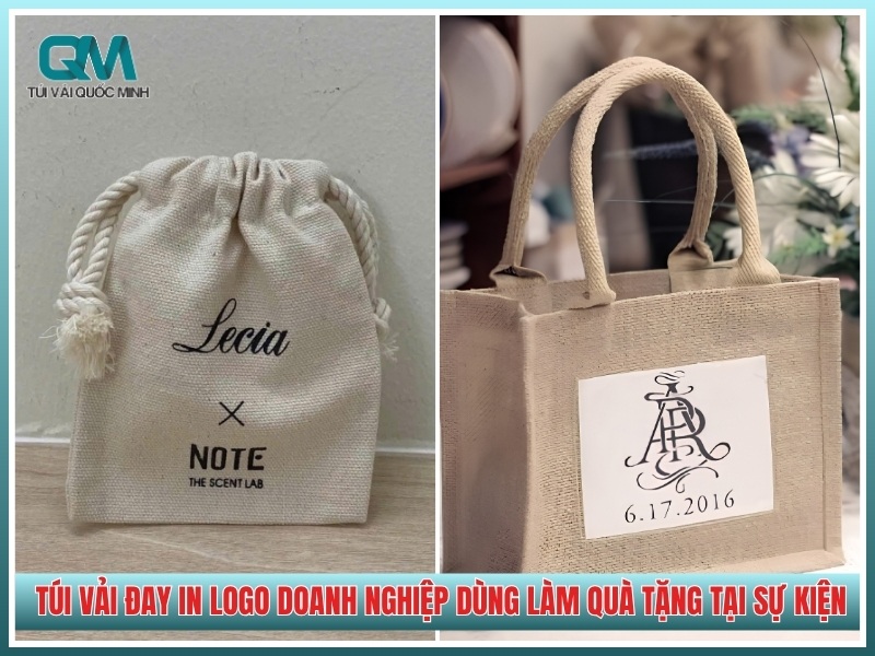 i vải đay in logo doanh nghiệp dùng làm quà tặng tại sự kiện hội nghị