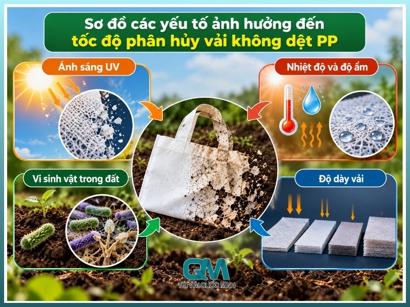 các yếu tố ảnh hưởng đến tốc độ phân hủy vải không dệt PP